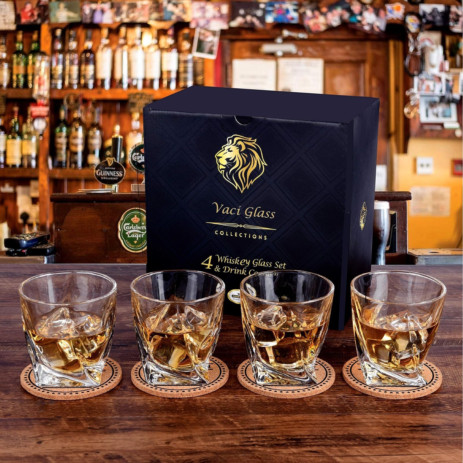 Amazon | Twist Whiskey Glasses - Set of 4 - by Vaci + 4 Drink